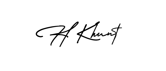 Also we have H Khunt name is the best signature style. Create professional handwritten signature collection using AmerikaSignatureDemo-Regular autograph style. H Khunt signature style 3 images and pictures png