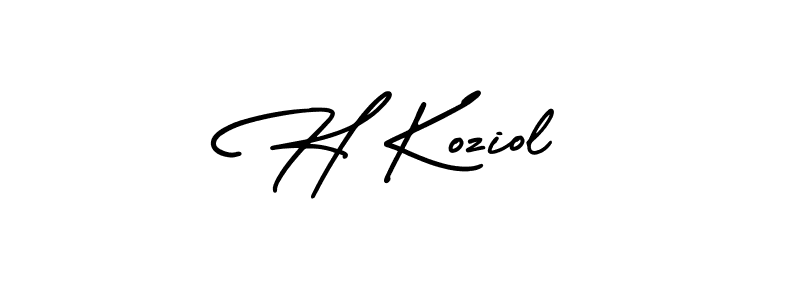 How to Draw H Koziol signature style? AmerikaSignatureDemo-Regular is a latest design signature styles for name H Koziol. H Koziol signature style 3 images and pictures png