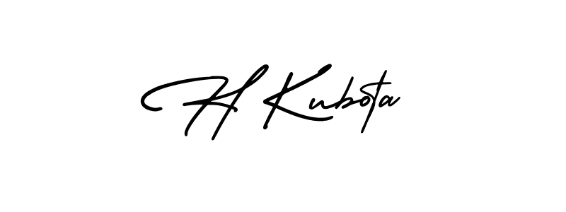 Create a beautiful signature design for name H Kubota. With this signature (AmerikaSignatureDemo-Regular) fonts, you can make a handwritten signature for free. H Kubota signature style 3 images and pictures png