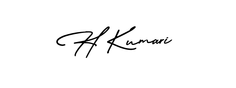 if you are searching for the best signature style for your name H Kumari. so please give up your signature search. here we have designed multiple signature styles  using AmerikaSignatureDemo-Regular. H Kumari signature style 3 images and pictures png