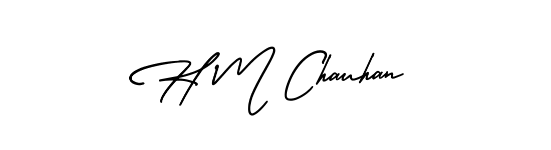 Also You can easily find your signature by using the search form. We will create H M Chauhan name handwritten signature images for you free of cost using AmerikaSignatureDemo-Regular sign style. H M Chauhan signature style 3 images and pictures png