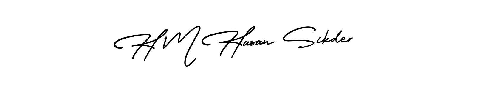 How to make H M Hasan Sikder name signature. Use AmerikaSignatureDemo-Regular style for creating short signs online. This is the latest handwritten sign. H M Hasan Sikder signature style 3 images and pictures png