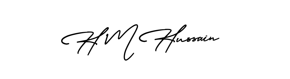 Create a beautiful signature design for name H M Hussain. With this signature (AmerikaSignatureDemo-Regular) fonts, you can make a handwritten signature for free. H M Hussain signature style 3 images and pictures png