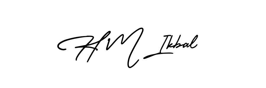 Create a beautiful signature design for name H M Ikbal. With this signature (AmerikaSignatureDemo-Regular) fonts, you can make a handwritten signature for free. H M Ikbal signature style 3 images and pictures png