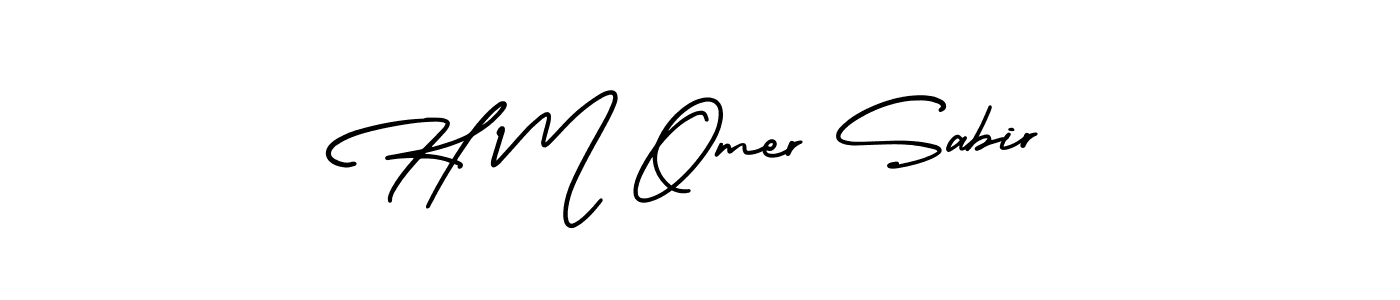 H M Omer Sabir stylish signature style. Best Handwritten Sign (AmerikaSignatureDemo-Regular) for my name. Handwritten Signature Collection Ideas for my name H M Omer Sabir. H M Omer Sabir signature style 3 images and pictures png