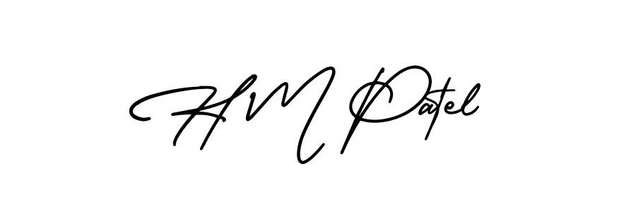 H M Patel stylish signature style. Best Handwritten Sign (AmerikaSignatureDemo-Regular) for my name. Handwritten Signature Collection Ideas for my name H M Patel. H M Patel signature style 3 images and pictures png