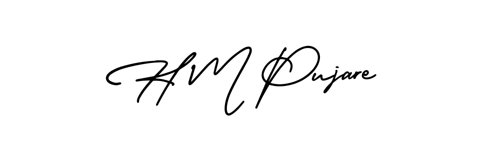 Create a beautiful signature design for name H M Pujare. With this signature (AmerikaSignatureDemo-Regular) fonts, you can make a handwritten signature for free. H M Pujare signature style 3 images and pictures png