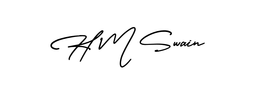 if you are searching for the best signature style for your name H M Swain. so please give up your signature search. here we have designed multiple signature styles  using AmerikaSignatureDemo-Regular. H M Swain signature style 3 images and pictures png