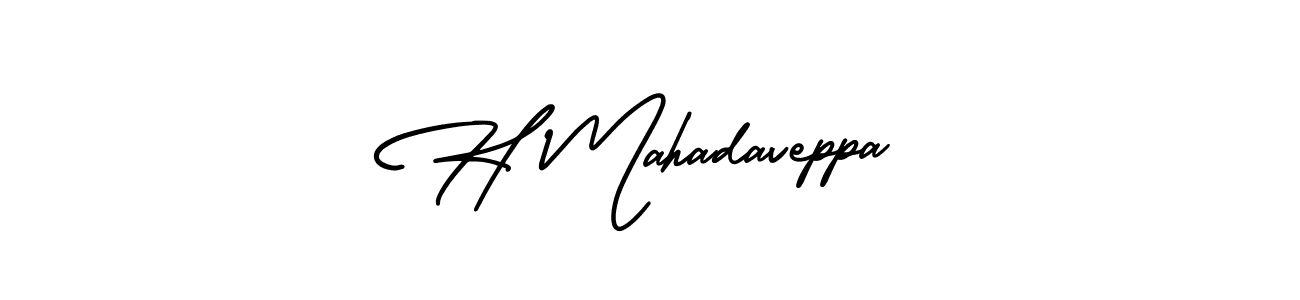 How to make H Mahadaveppa name signature. Use AmerikaSignatureDemo-Regular style for creating short signs online. This is the latest handwritten sign. H Mahadaveppa signature style 3 images and pictures png