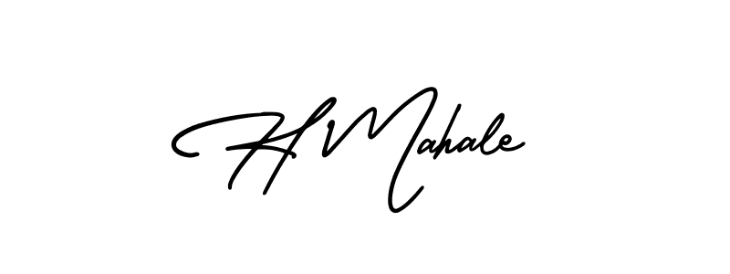 AmerikaSignatureDemo-Regular is a professional signature style that is perfect for those who want to add a touch of class to their signature. It is also a great choice for those who want to make their signature more unique. Get H Mahale name to fancy signature for free. H Mahale signature style 3 images and pictures png