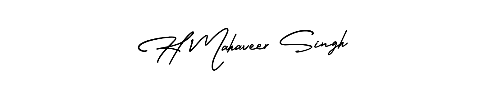 How to make H Mahaveer Singh name signature. Use AmerikaSignatureDemo-Regular style for creating short signs online. This is the latest handwritten sign. H Mahaveer Singh signature style 3 images and pictures png