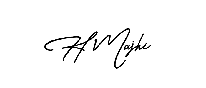 H Majhi stylish signature style. Best Handwritten Sign (AmerikaSignatureDemo-Regular) for my name. Handwritten Signature Collection Ideas for my name H Majhi. H Majhi signature style 3 images and pictures png