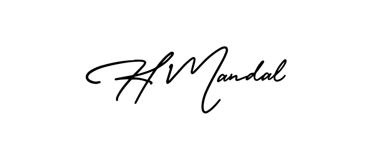 It looks lik you need a new signature style for name H Mandal. Design unique handwritten (AmerikaSignatureDemo-Regular) signature with our free signature maker in just a few clicks. H Mandal signature style 3 images and pictures png