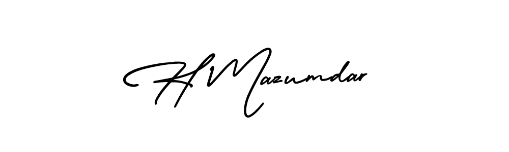 Similarly AmerikaSignatureDemo-Regular is the best handwritten signature design. Signature creator online .You can use it as an online autograph creator for name H Mazumdar. H Mazumdar signature style 3 images and pictures png