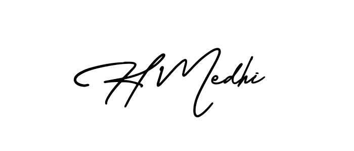 if you are searching for the best signature style for your name H Medhi. so please give up your signature search. here we have designed multiple signature styles  using AmerikaSignatureDemo-Regular. H Medhi signature style 3 images and pictures png