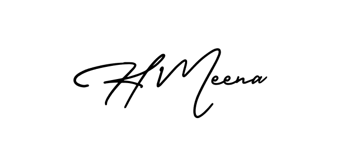 Make a beautiful signature design for name H Meena. With this signature (AmerikaSignatureDemo-Regular) style, you can create a handwritten signature for free. H Meena signature style 3 images and pictures png