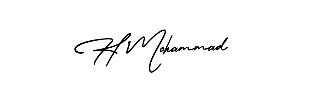 Design your own signature with our free online signature maker. With this signature software, you can create a handwritten (AmerikaSignatureDemo-Regular) signature for name H Mohammad. H Mohammad signature style 3 images and pictures png