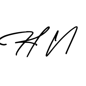 Make a beautiful signature design for name H N. With this signature (AmerikaSignatureDemo-Regular) style, you can create a handwritten signature for free. H N signature style 3 images and pictures png