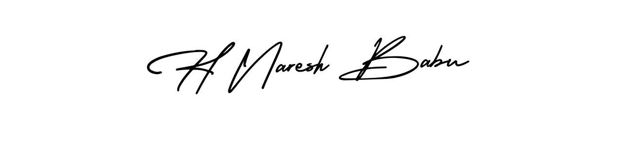 Make a beautiful signature design for name H Naresh Babu. With this signature (AmerikaSignatureDemo-Regular) style, you can create a handwritten signature for free. H Naresh Babu signature style 3 images and pictures png