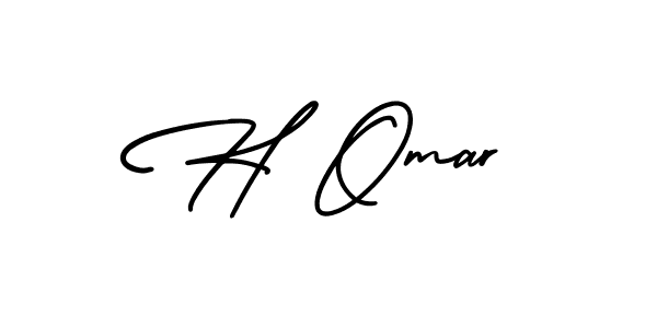 Make a beautiful signature design for name H Omar. With this signature (AmerikaSignatureDemo-Regular) style, you can create a handwritten signature for free. H Omar signature style 3 images and pictures png