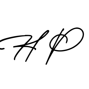 The best way (AmerikaSignatureDemo-Regular) to make a short signature is to pick only two or three words in your name. The name H P include a total of six letters. For converting this name. H P signature style 3 images and pictures png