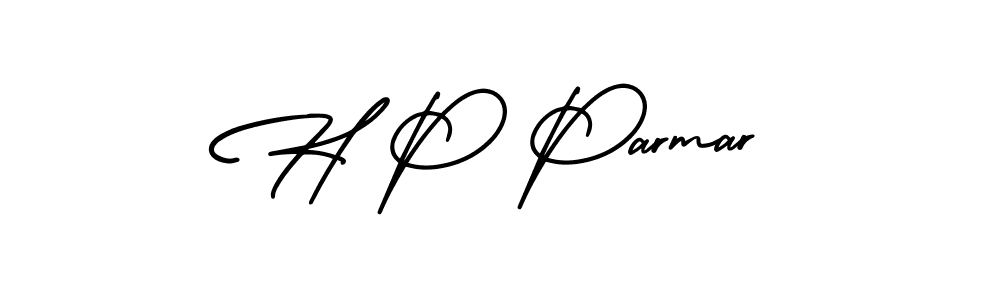 Similarly AmerikaSignatureDemo-Regular is the best handwritten signature design. Signature creator online .You can use it as an online autograph creator for name H P Parmar. H P Parmar signature style 3 images and pictures png