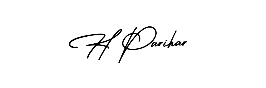 Use a signature maker to create a handwritten signature online. With this signature software, you can design (AmerikaSignatureDemo-Regular) your own signature for name H Parihar. H Parihar signature style 3 images and pictures png