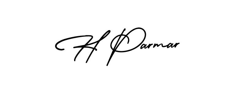 if you are searching for the best signature style for your name H Parmar. so please give up your signature search. here we have designed multiple signature styles  using AmerikaSignatureDemo-Regular. H Parmar signature style 3 images and pictures png