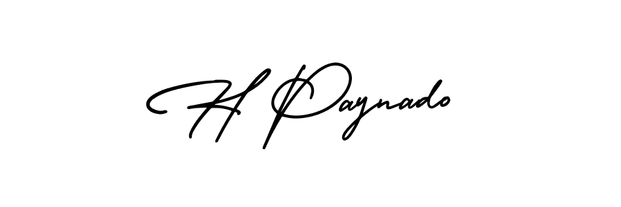 The best way (AmerikaSignatureDemo-Regular) to make a short signature is to pick only two or three words in your name. The name H Paynado include a total of six letters. For converting this name. H Paynado signature style 3 images and pictures png