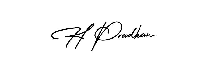 Design your own signature with our free online signature maker. With this signature software, you can create a handwritten (AmerikaSignatureDemo-Regular) signature for name H Pradhan. H Pradhan signature style 3 images and pictures png