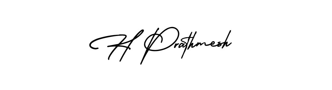 Use a signature maker to create a handwritten signature online. With this signature software, you can design (AmerikaSignatureDemo-Regular) your own signature for name H Prathmesh. H Prathmesh signature style 3 images and pictures png