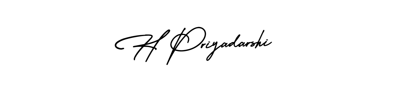 H Priyadarshi stylish signature style. Best Handwritten Sign (AmerikaSignatureDemo-Regular) for my name. Handwritten Signature Collection Ideas for my name H Priyadarshi. H Priyadarshi signature style 3 images and pictures png