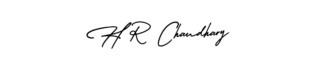 H R Chaudhary stylish signature style. Best Handwritten Sign (AmerikaSignatureDemo-Regular) for my name. Handwritten Signature Collection Ideas for my name H R Chaudhary. H R Chaudhary signature style 3 images and pictures png