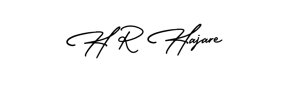 The best way (AmerikaSignatureDemo-Regular) to make a short signature is to pick only two or three words in your name. The name H R Hajare include a total of six letters. For converting this name. H R Hajare signature style 3 images and pictures png