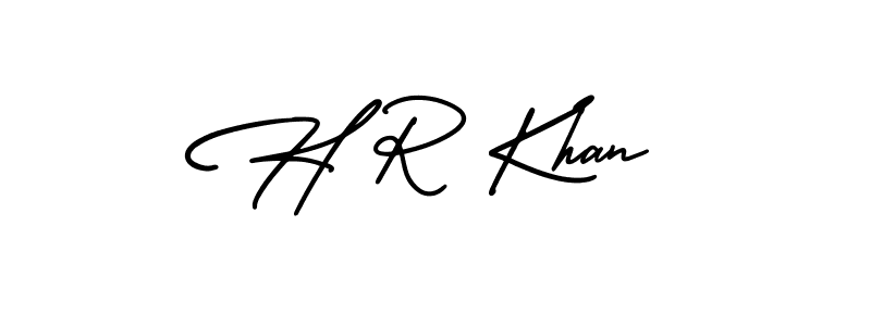 Create a beautiful signature design for name H R Khan. With this signature (AmerikaSignatureDemo-Regular) fonts, you can make a handwritten signature for free. H R Khan signature style 3 images and pictures png