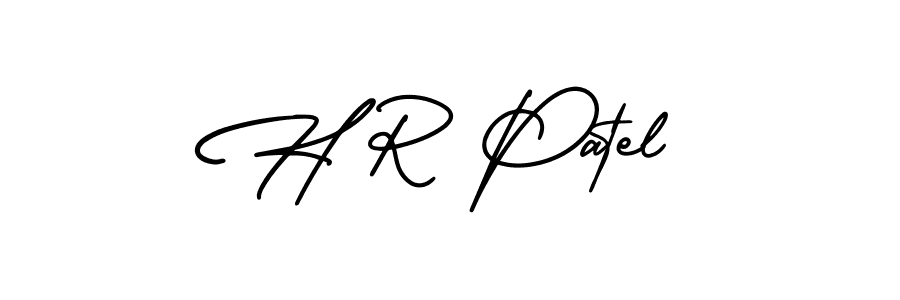 if you are searching for the best signature style for your name H R Patel. so please give up your signature search. here we have designed multiple signature styles  using AmerikaSignatureDemo-Regular. H R Patel signature style 3 images and pictures png