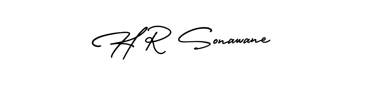 AmerikaSignatureDemo-Regular is a professional signature style that is perfect for those who want to add a touch of class to their signature. It is also a great choice for those who want to make their signature more unique. Get H R Sonawane name to fancy signature for free. H R Sonawane signature style 3 images and pictures png