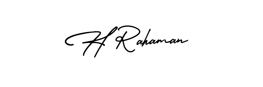 if you are searching for the best signature style for your name H Rahaman. so please give up your signature search. here we have designed multiple signature styles  using AmerikaSignatureDemo-Regular. H Rahaman signature style 3 images and pictures png