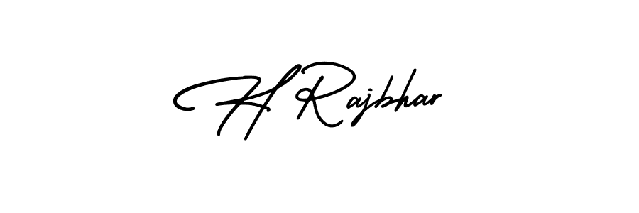 Design your own signature with our free online signature maker. With this signature software, you can create a handwritten (AmerikaSignatureDemo-Regular) signature for name H Rajbhar. H Rajbhar signature style 3 images and pictures png