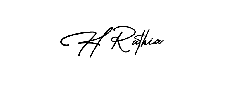 Also we have H Rathia name is the best signature style. Create professional handwritten signature collection using AmerikaSignatureDemo-Regular autograph style. H Rathia signature style 3 images and pictures png