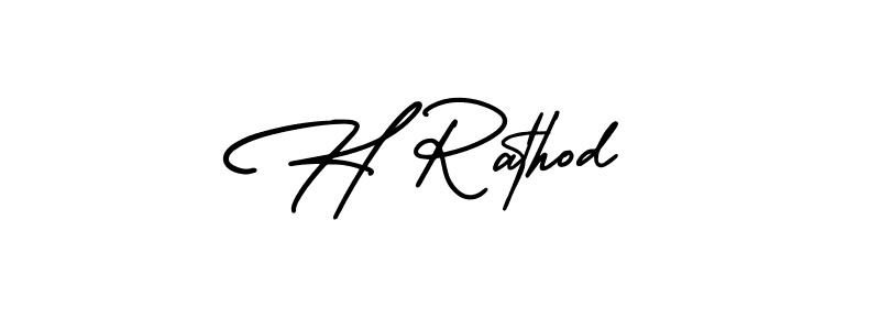 H Rathod stylish signature style. Best Handwritten Sign (AmerikaSignatureDemo-Regular) for my name. Handwritten Signature Collection Ideas for my name H Rathod. H Rathod signature style 3 images and pictures png