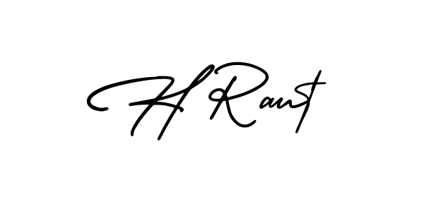 Similarly AmerikaSignatureDemo-Regular is the best handwritten signature design. Signature creator online .You can use it as an online autograph creator for name H Raut. H Raut signature style 3 images and pictures png