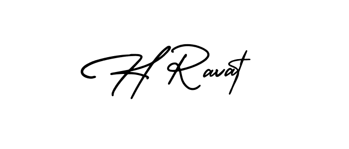 Use a signature maker to create a handwritten signature online. With this signature software, you can design (AmerikaSignatureDemo-Regular) your own signature for name H Ravat. H Ravat signature style 3 images and pictures png