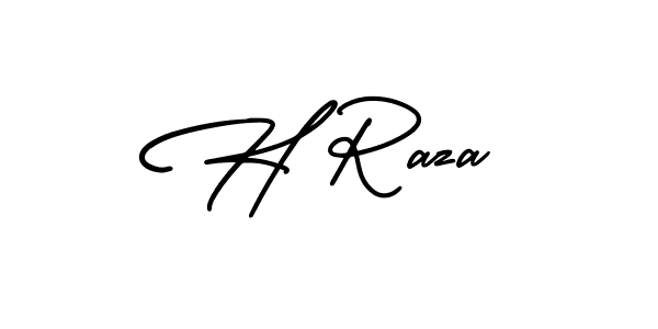This is the best signature style for the H Raza name. Also you like these signature font (AmerikaSignatureDemo-Regular). Mix name signature. H Raza signature style 3 images and pictures png