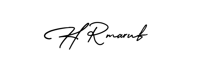 How to Draw H Rmaruf signature style? AmerikaSignatureDemo-Regular is a latest design signature styles for name H Rmaruf. H Rmaruf signature style 3 images and pictures png