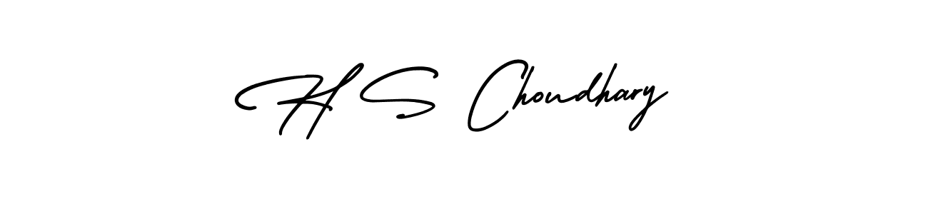 How to make H S Choudhary name signature. Use AmerikaSignatureDemo-Regular style for creating short signs online. This is the latest handwritten sign. H S Choudhary signature style 3 images and pictures png