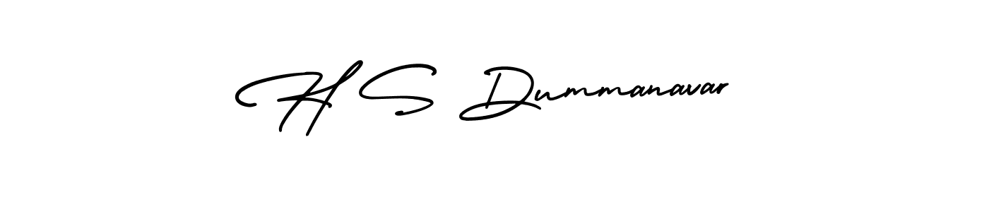 H S Dummanavar stylish signature style. Best Handwritten Sign (AmerikaSignatureDemo-Regular) for my name. Handwritten Signature Collection Ideas for my name H S Dummanavar. H S Dummanavar signature style 3 images and pictures png