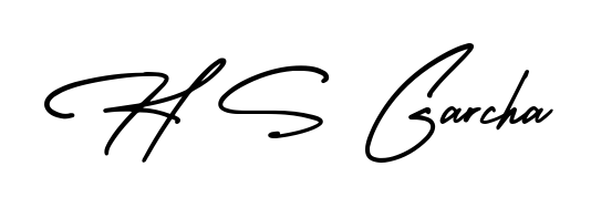 A stylish, flowing autograph style designed for name H S Garcha using AmerikaSignatureDemo-Regular typography. Perfect for digital creative projects. H S Garcha signature style 3 images and pictures png