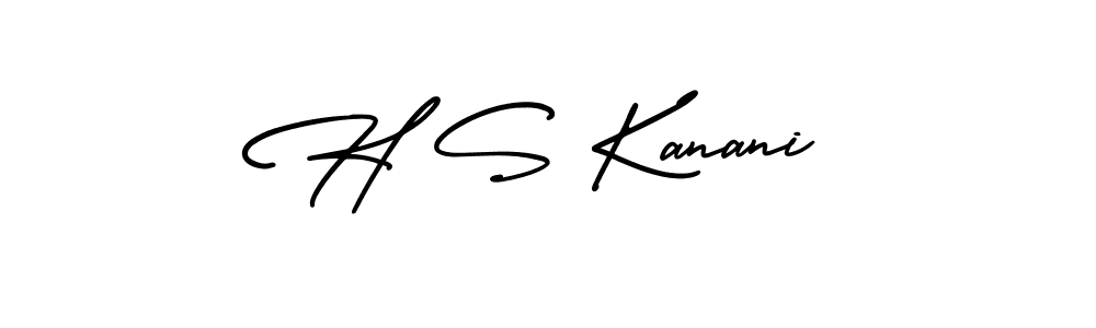 How to make H S Kanani name signature. Use AmerikaSignatureDemo-Regular style for creating short signs online. This is the latest handwritten sign. H S Kanani signature style 3 images and pictures png