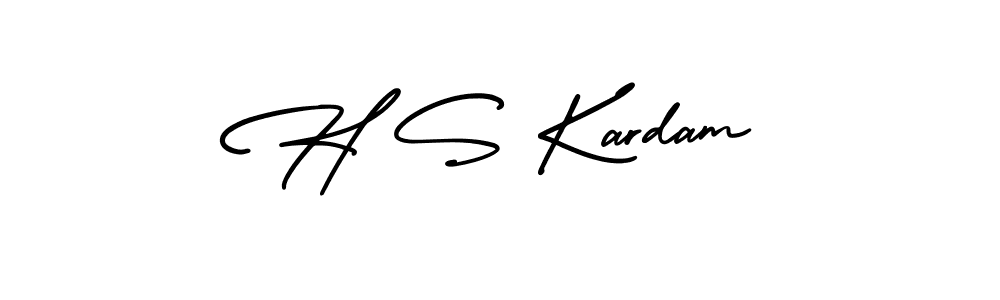 You should practise on your own different ways (AmerikaSignatureDemo-Regular) to write your name (H S Kardam) in signature. don't let someone else do it for you. H S Kardam signature style 3 images and pictures png